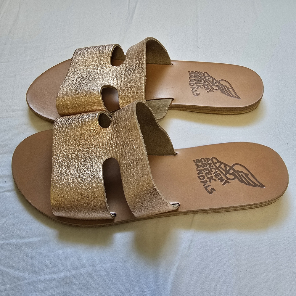 Ancient Greek Sandals Women's Metallic Slide Sandals